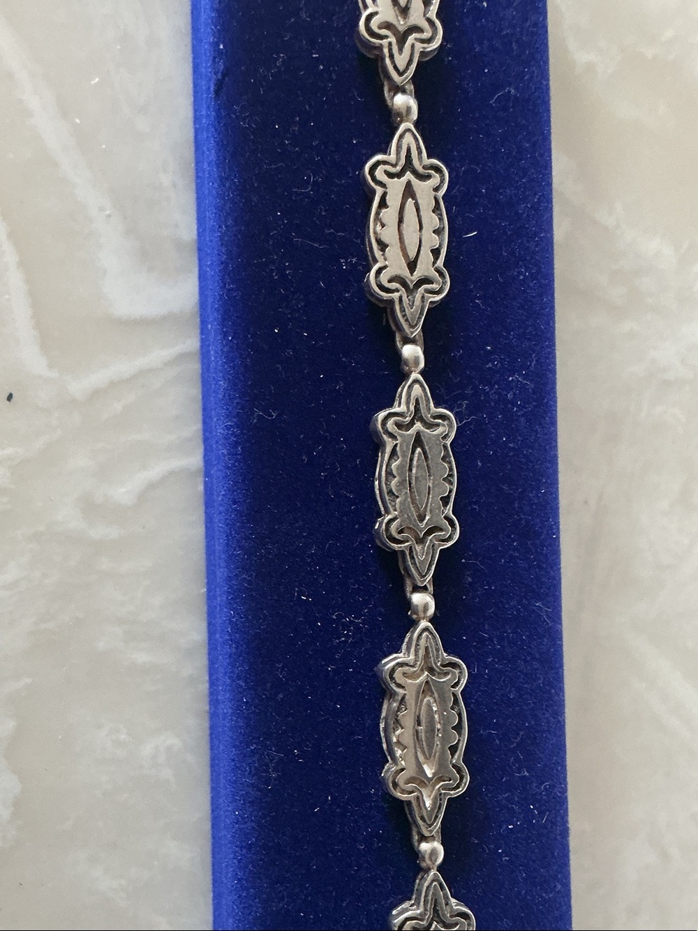 Sterling Silver Ornate Link Bracelet - Silver